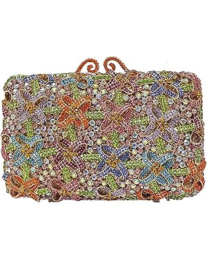 HUANG ZHUANG Bling Elegant Crystal Clutch Purse Luxury Rhinestone Evening Bag Prom Women Party We... | Amazon (US)