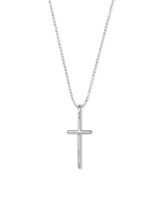 Cross Charm Pendant Necklace in Sterling Silver | Kendra Scott | Kendra Scott
