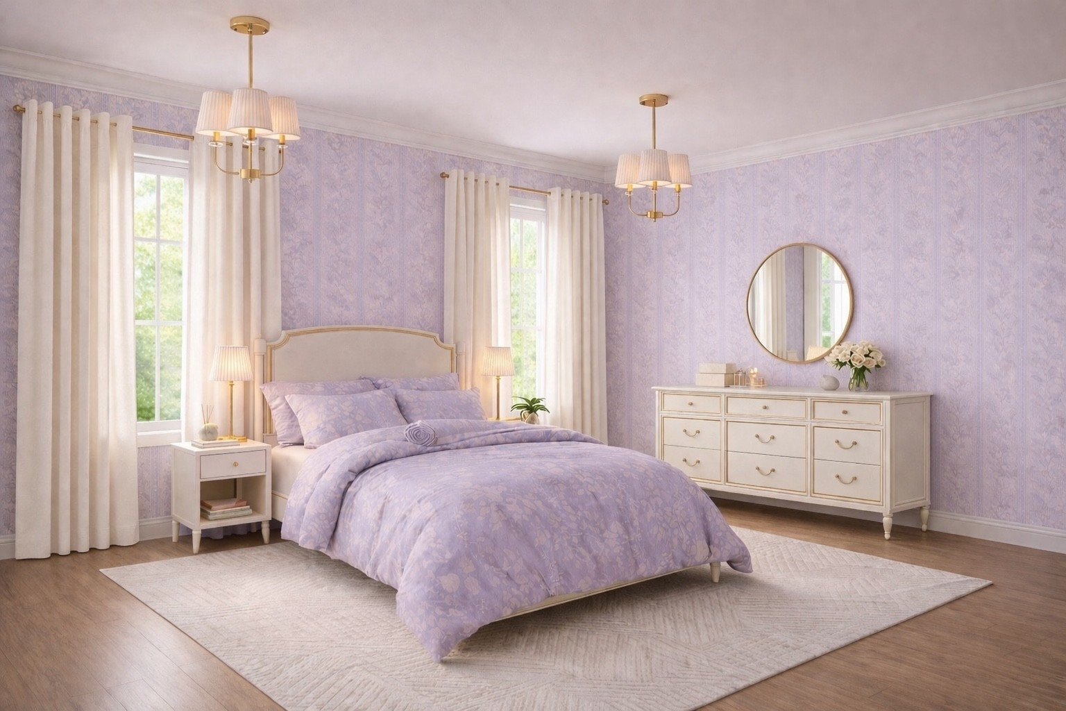 Soft lilac dreams 💜 this bedroom feels calm, feminine, and effortlessly luxe. 

Sharing all the details below 👇🏻 

#LTKKids #LTKHome #LTKU