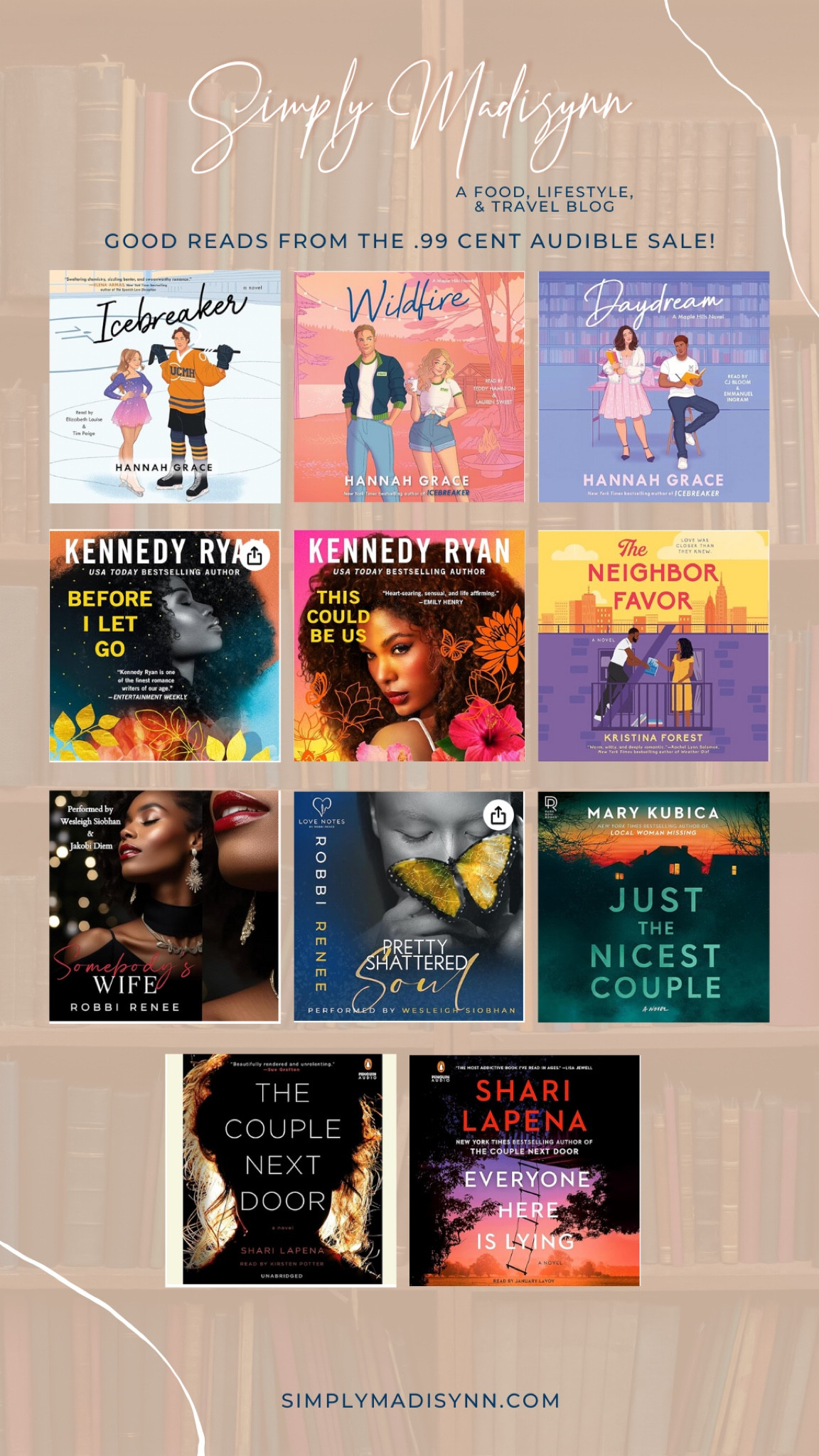 If you're getting into your book era📚, then you will love this!  Audible is having a sale and all of these books listed below can be purchased for a $1!🙌🏽 

Take full advantage of these steals because the books are chefs kiss! 10/10 recommend😍💗

#BookEra #BookTok #Audiobooks #BooksForMoms

#LTKFindsUnder50 #LTKCyberWeek #LTKSaleAlert