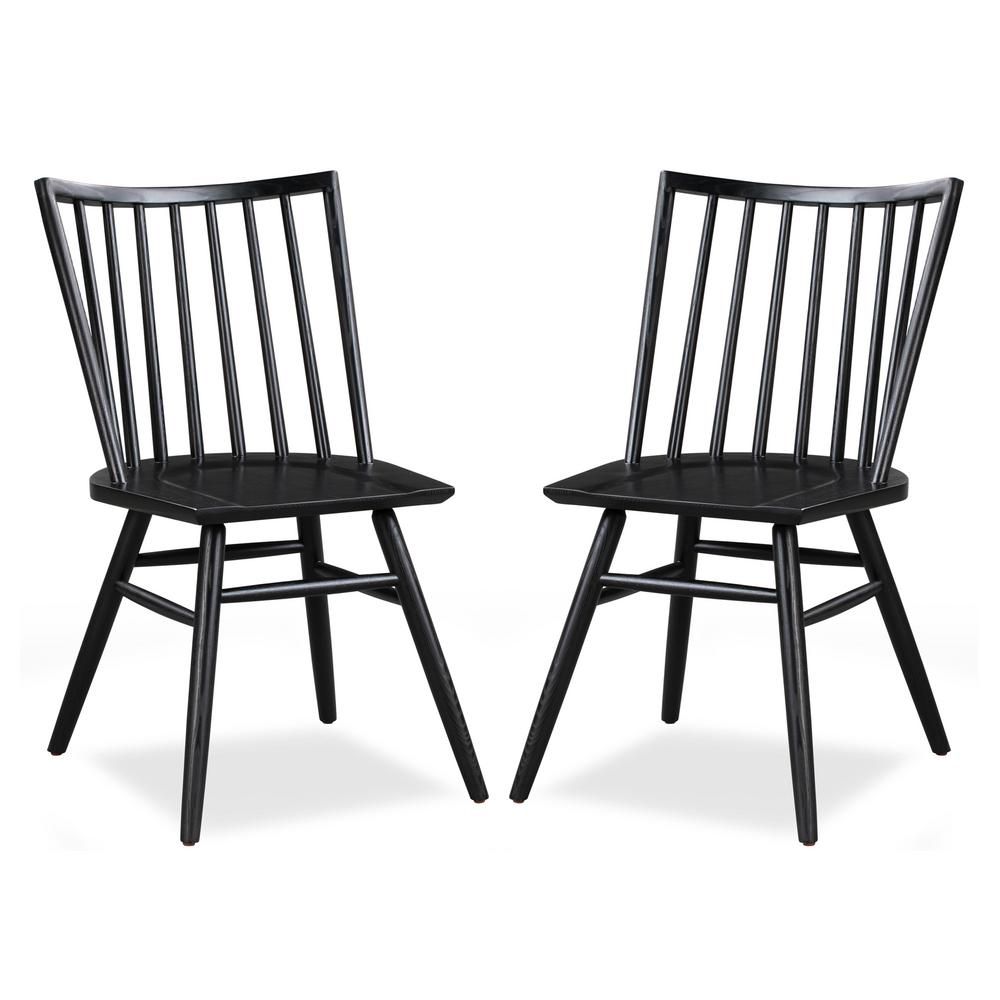 Poly and Bark Talia Dining Chair in Black (Set of 2) | The Home Depot