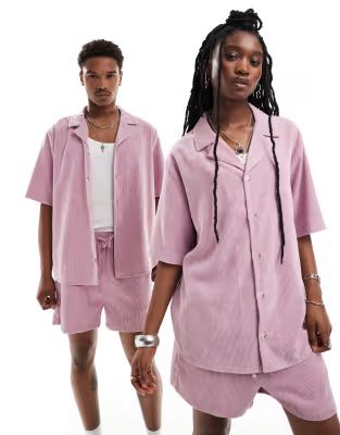 Reclaimed Vintage unisex corduroy shirt in pink - part of a set | ASOS (Global)