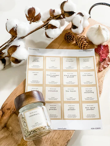 MOST-USED SPICES & HERBS LABEL Set - Premium Designer Labels | Mayfair & Co. (US)