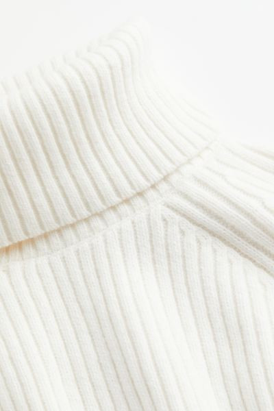 Ribbed Turtleneck Sweater - Cream - Ladies | H&M US | H&M (US + CA)