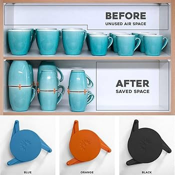 ELYPRO Coffee Mug Organizers and Storage, Kitchen Cabinet Shelf Organizer - Cupboard and Pantry O... | Amazon (US)