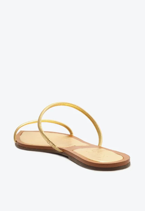 Sandália Rasteira Dourada Schutz Bico Folha | ZZ Mall (BR)