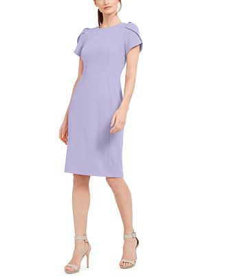 Calvin Klein Tulip-Sleeve Sheath Dress & Reviews - Dresses - Women - Macy's | Macys (US)