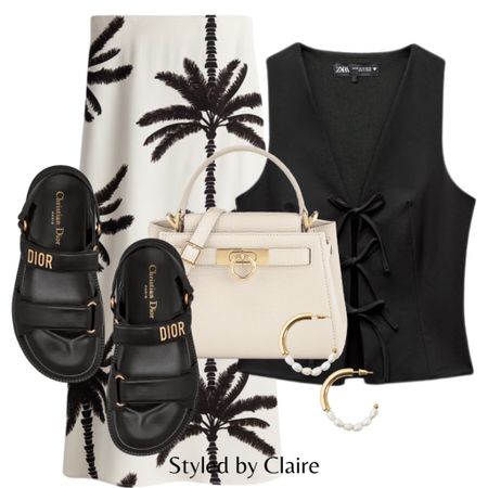 When the skirt is the statement🌴
Tags: zara tie front waistcoat black, palm tree skirt H&M, Dior sandals, pearl earrings, classy bag chic style city break date night holiday sandalias night out monochrome

#LTKsummer #LTKstyletip #LTKshoes