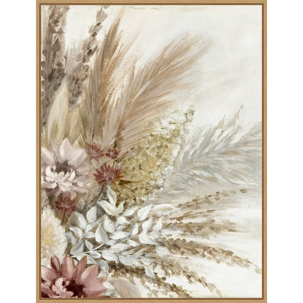 22" x 30" Send all your Love Bouquet II by Eva Watts Framed Canvas Wall Art Light Brown - Amanti ... | Target