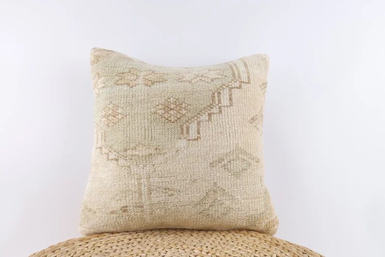 Textured Pillow Handmade Pillow Cover Turkish Carpet Pillow - Etsy | Etsy (US)