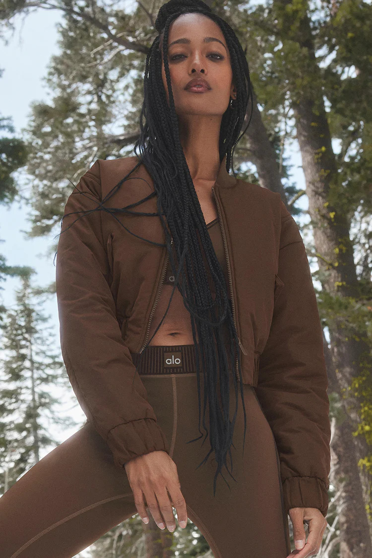 Cropped Break Line Bomber Jacket | Alo Yoga (US)