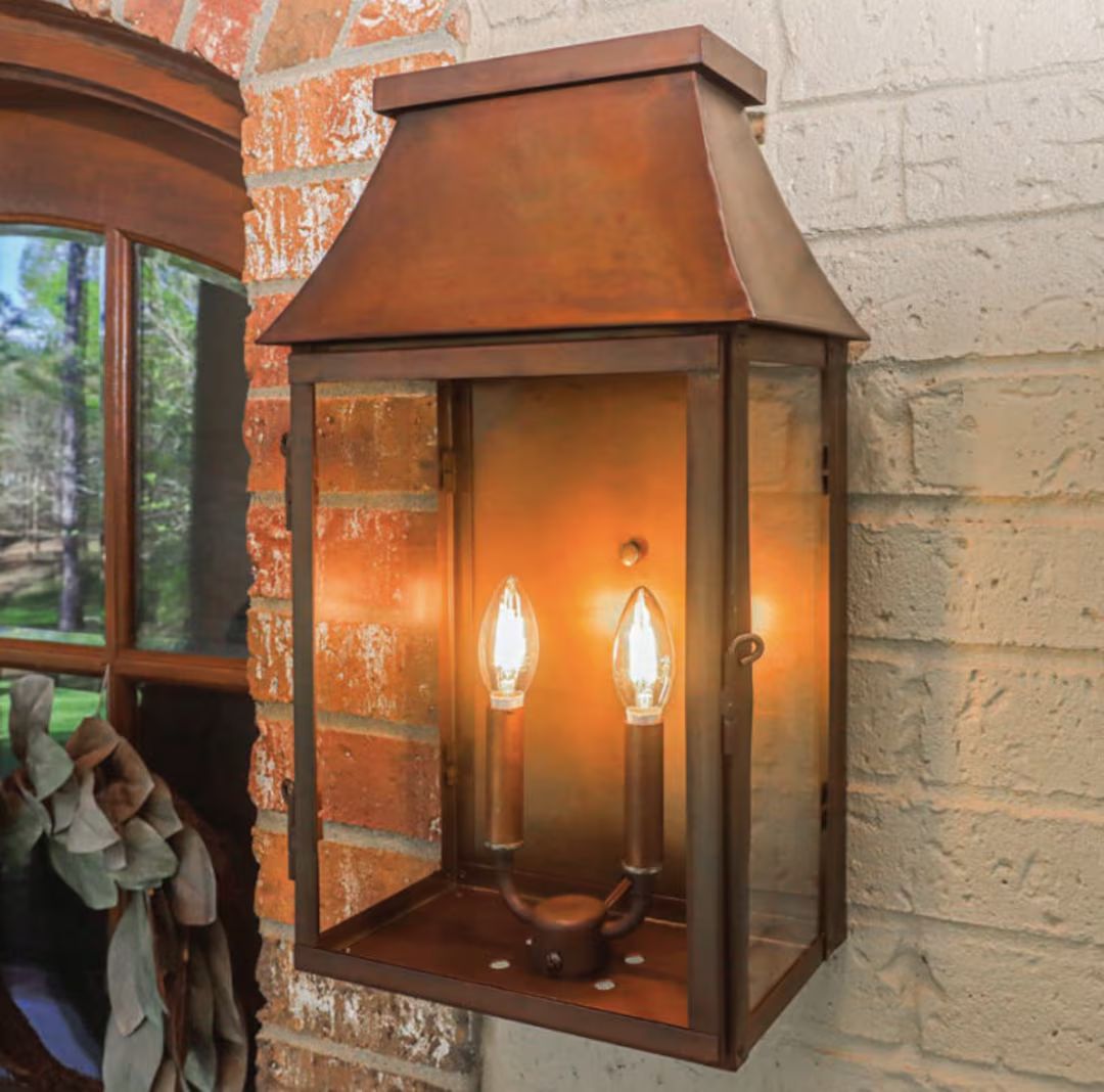 Monterey Lantern Pendant Light Fixture Rustic Outdoor Copper Vintage Antique Individually Handcra... | Etsy (US)