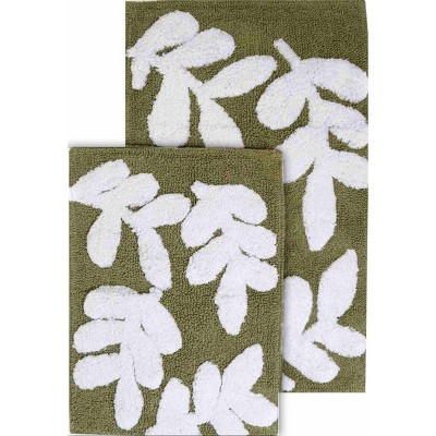 Chesapeake Merchandising 2pc Monte Carlo Floral Bath Rug Set Brushed Sage/White : Microfiber, Mac... | Target