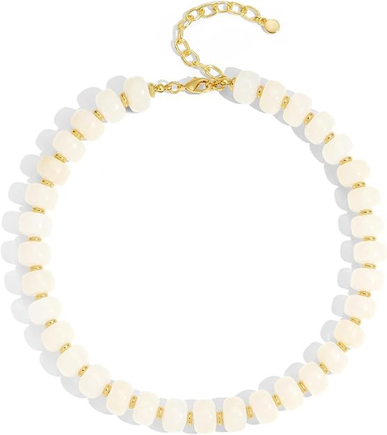 Resin Beads Necklace for Women Chunky Choker Necklaces Boho Colorful Acrylic Beaded Choker Neckla... | Amazon (US)