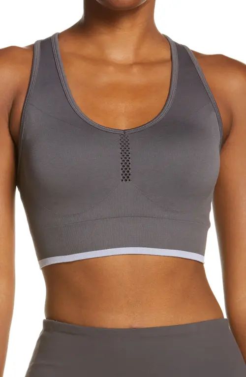 zella Pulse Seamless Sports Bra in Grey Forged at Nordstrom, Size Small | Nordstrom