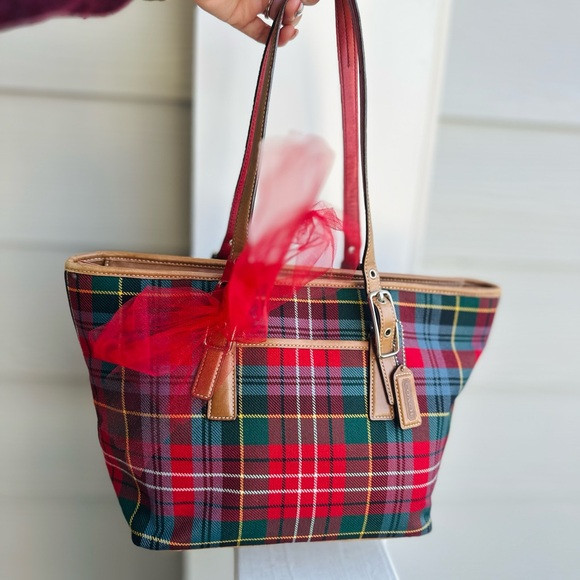 Vintage Coach Plaid Holiday Tote | Poshmark