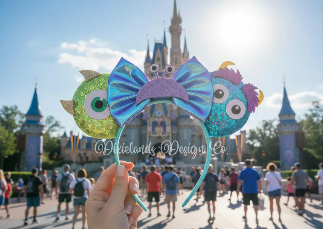 Monster Inc Mike Sully Magical Place Mickey Ears Mouse Minnie Bow Headband Ear Headband Theme Par... | Etsy (Global)