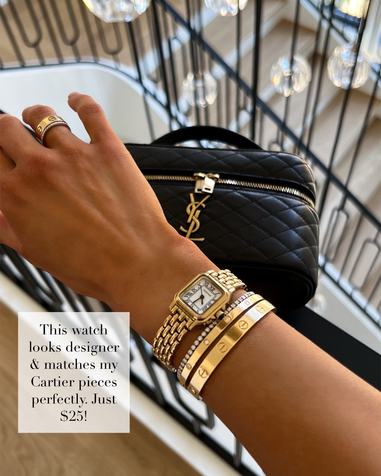 Amazon deals 
This watch looks like Cartier but it’s super affordable - currently on sale and under $25. I love how it goes with all my Cartier jewelry.

Amazon designer inspired finds, amazon fashion, Amazon haul

#LTKWorkwear #LTKMothersDay #LTKOver40