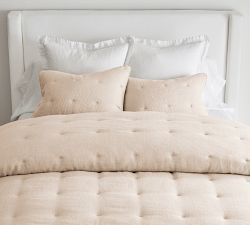 European Flax Linen Tufted Waffle Comforter | Pottery Barn (US)