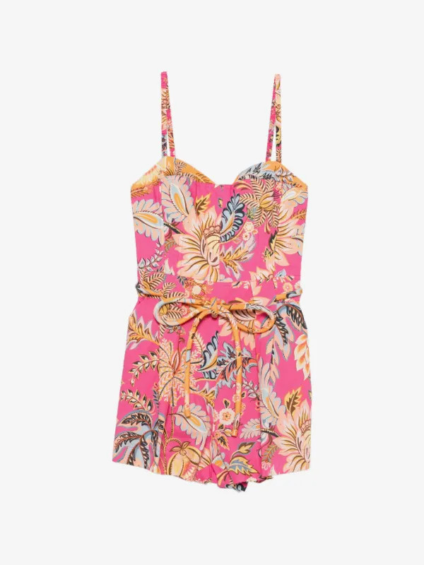 floral-print belted playsuit | Farfetch Global
