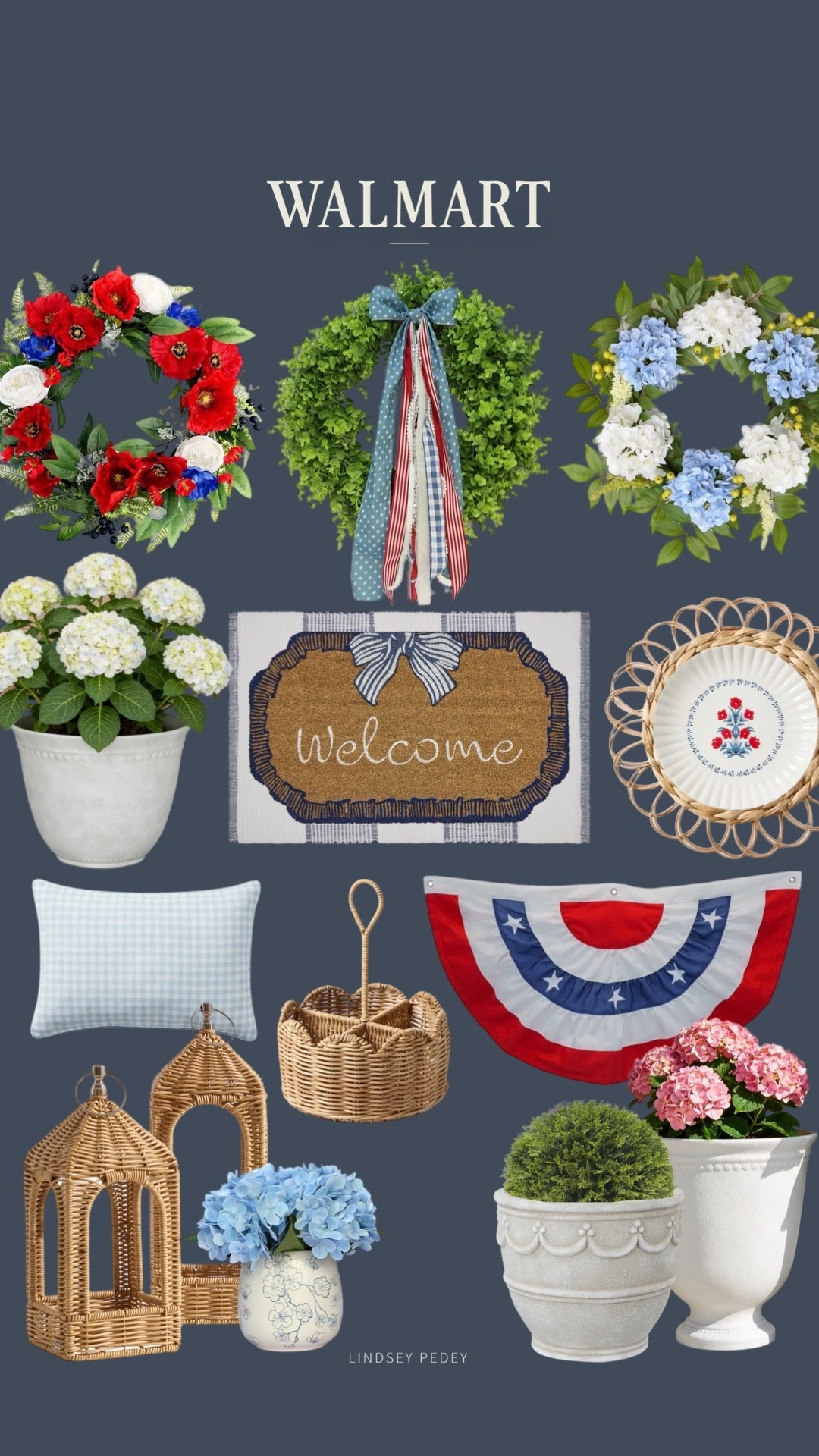 The cutest patriotic finds at Walmart! Loving everything in this collection! It’s going super fast though, so don’t wait!

USA, Fourth of July, Memorial Day, front porch, wreath, pot, planter, doormat, plate, melamine, bunting, banner, lantern, hosting, Summer, Walmart, affordable find, budget, friendly, look for less ￼

#LTKHome #LTKSaleAlert #LTKSeasonal