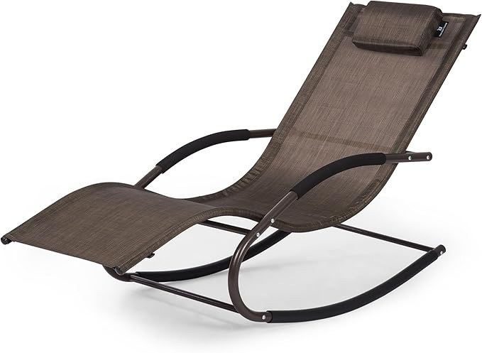 Lounge Chair, Outdoor Chaise Lounge with Detachable Pillow for Patio, Lawn, Pool, Outdoor Lounge ... | Amazon (US)