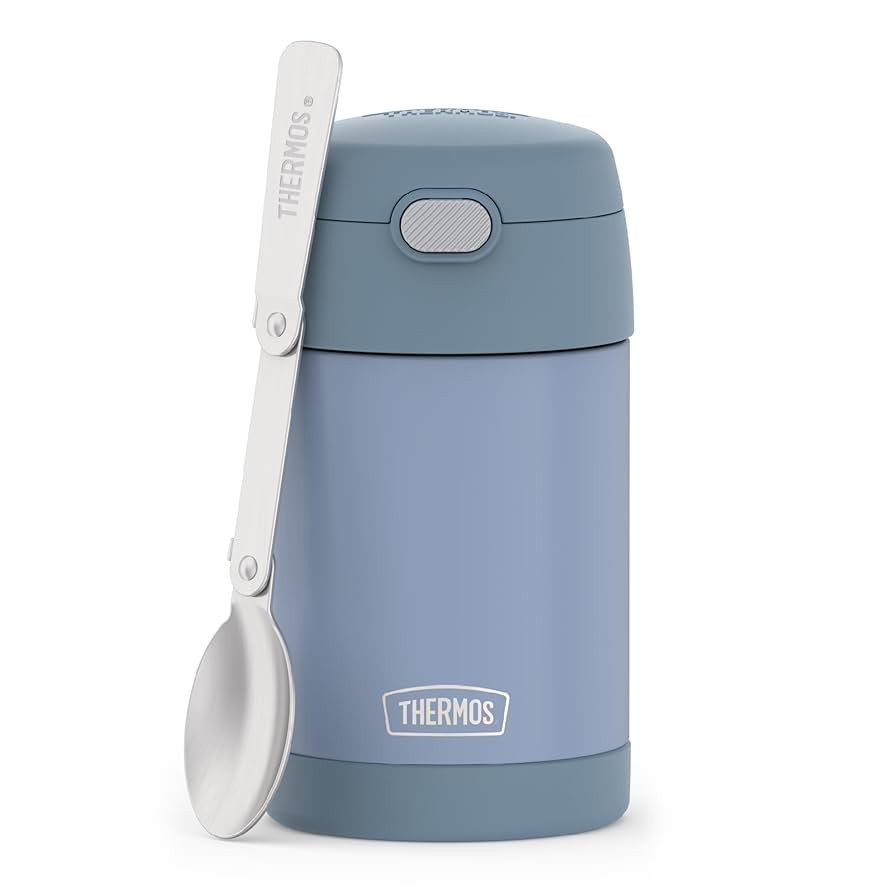 THERMOS FUNTAINER Insulated Food Jar, 16 Ounce, Kid Friendly Food Jar with Foldable Spoon, Denim ... | Amazon (US)