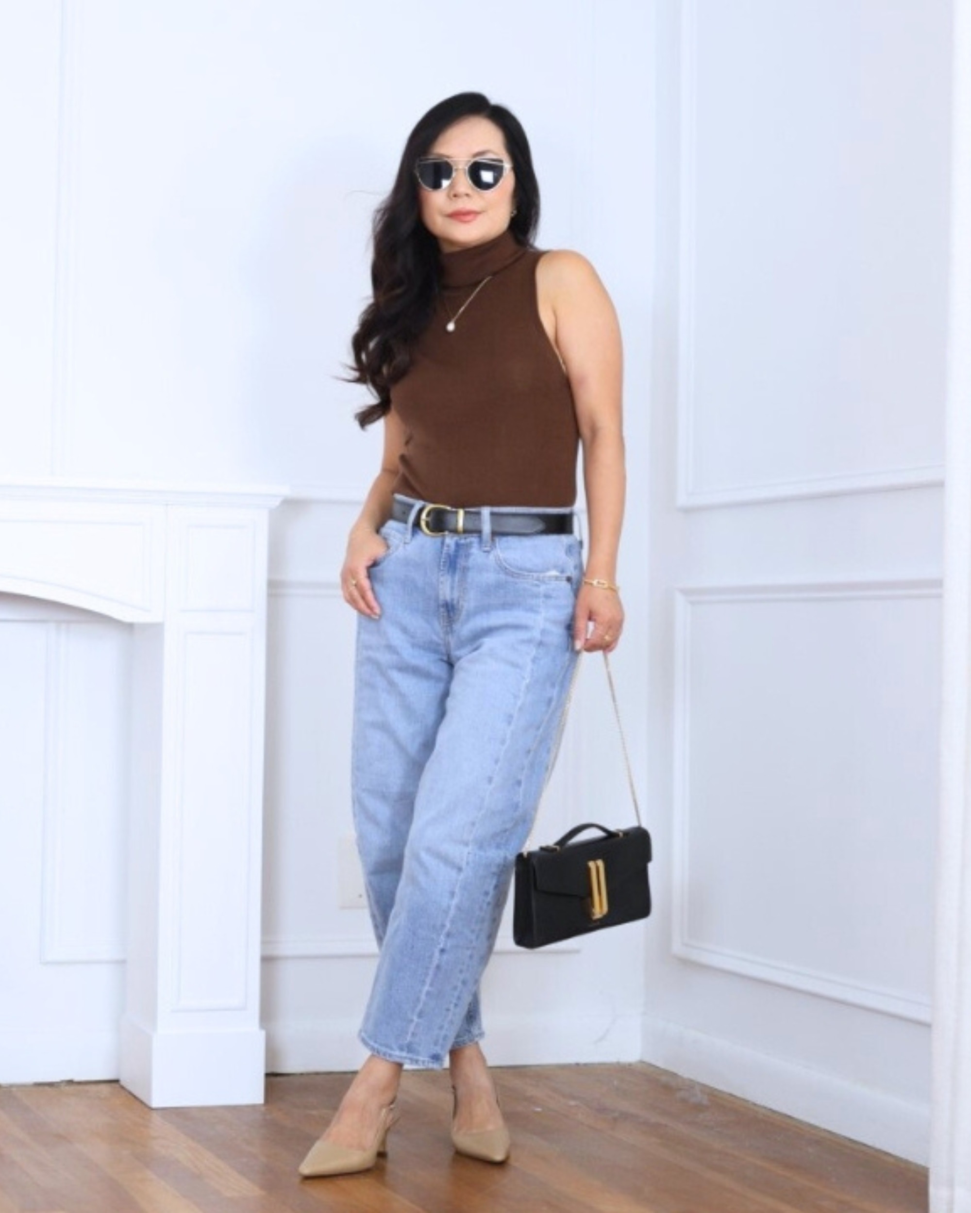 This sleeveless turtleneck from H&M is such a simple staple—clean lines and easy to style. I paired it with barrel jeans from Old Navy for a relaxed, modern look that feels comfortable but still put-together. I’m 5’2, wearing size S.

#LTKStyleTip #LTKPetite #LTKOver40