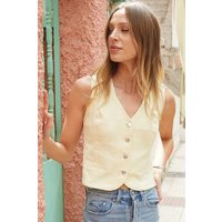 Womens Tailored Denim Waistcoat - Yellow - 12 | NastyGal UK