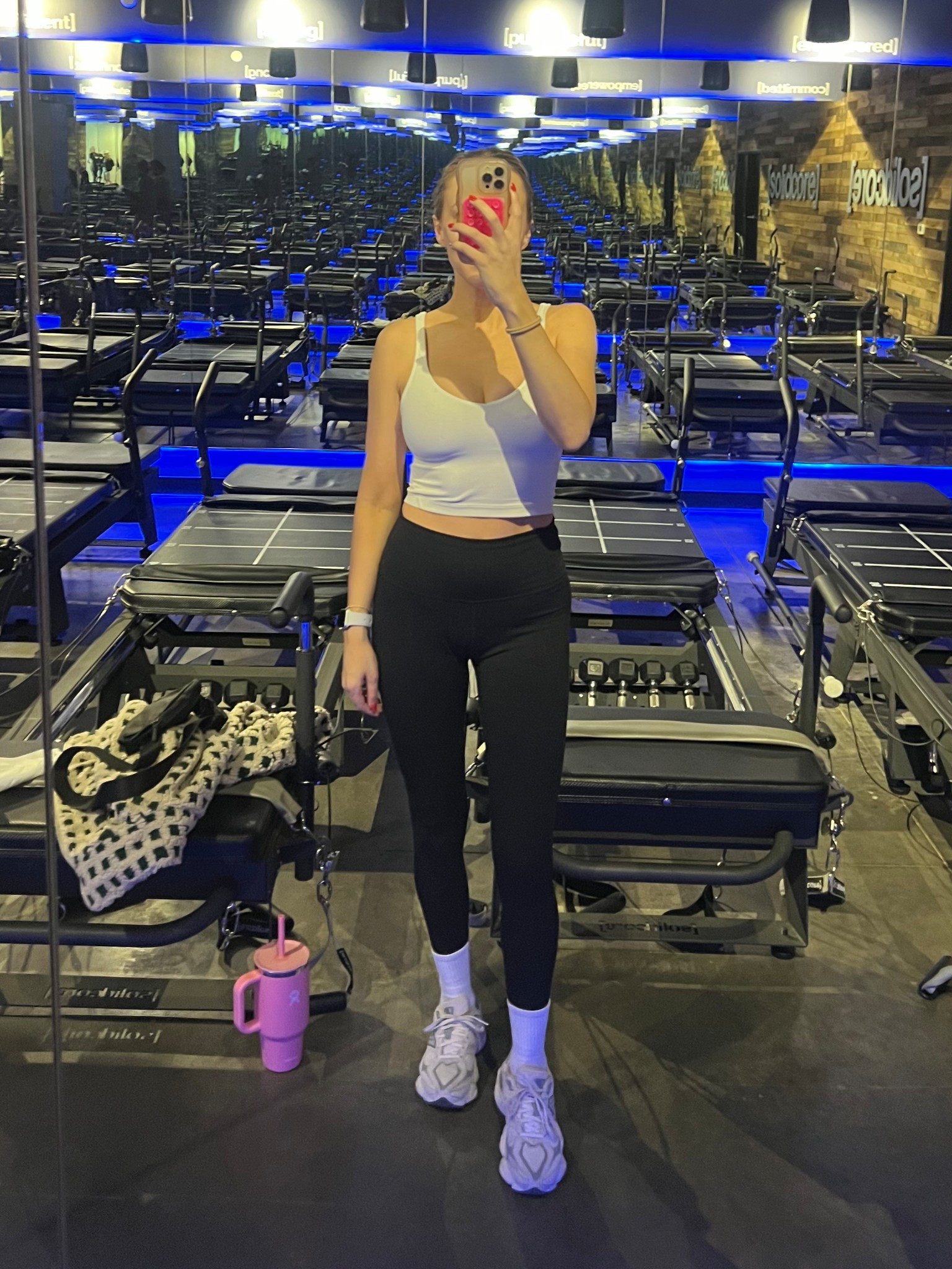 Solidcore outfit! Affordable leggings, Pilates grip socks, new balance sneakers, white align tank top 

#LTKootd #LTKdayinmylife #LTKselfcare