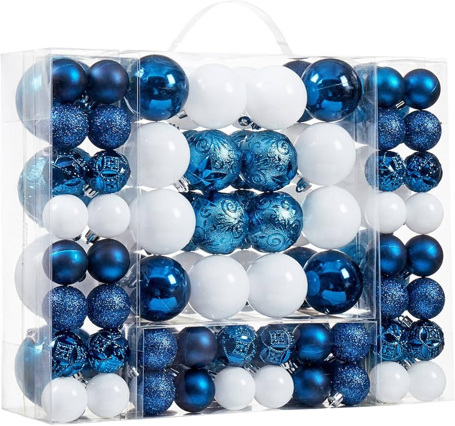 87-Pack Shatterproof Christmas Ball Ornaments Set, Christmas Tree Decorations with Hand-held Gif... | Amazon (US)