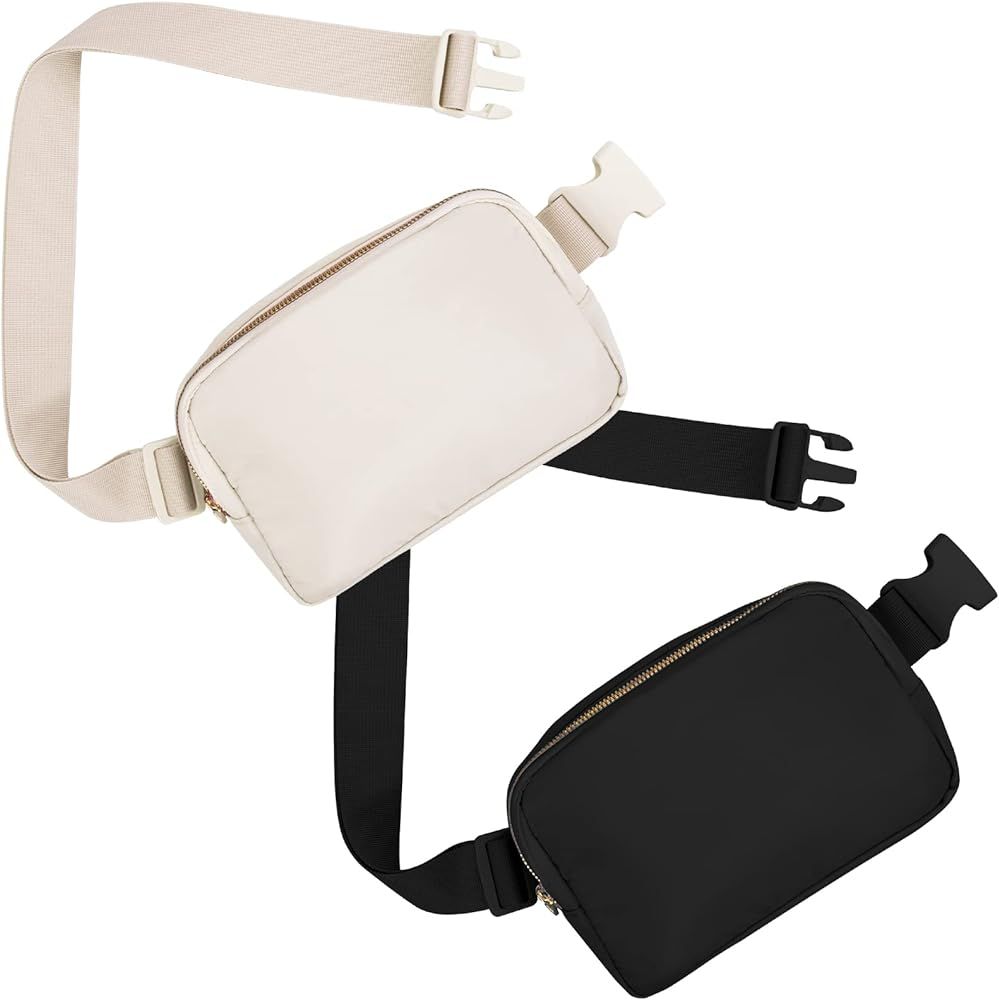 2 Packs Belt Bag For Women Crossbody Fanny Packs Fashion Waist Bag Waterproof Cute Purse Small fo... | Amazon (US)