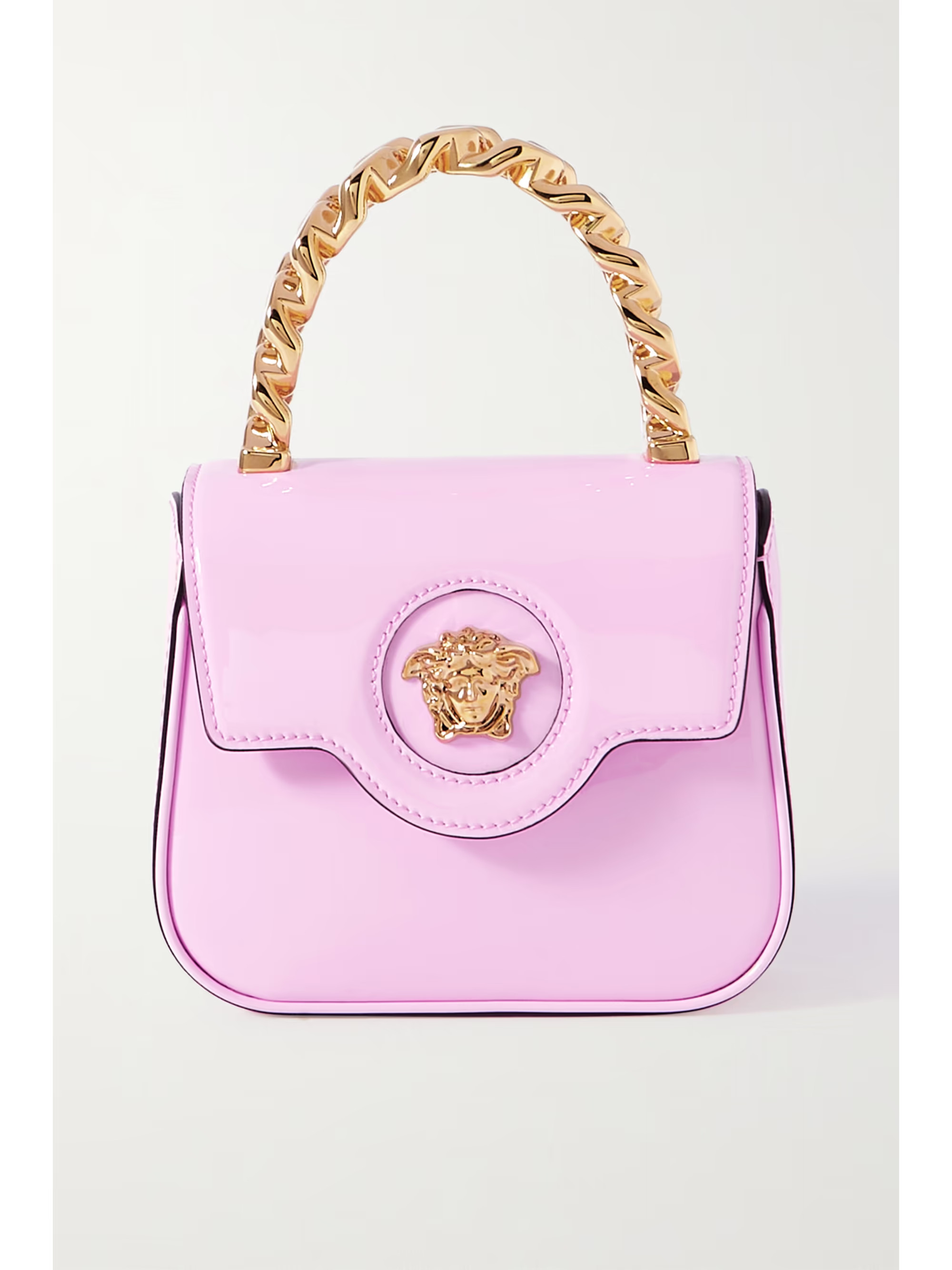 Pink La Medusa mini patent-leather tote | VERSACE | NET-A-PORTER | NET-A-PORTER (US)