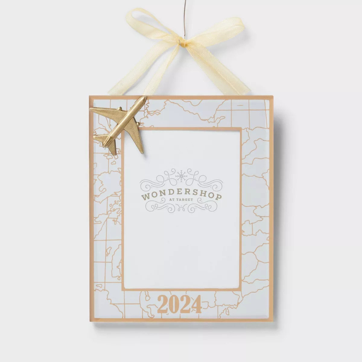 2024 Metal Airplane Picture Frame Christmas Tree Ornament - Wondershop™ | Target