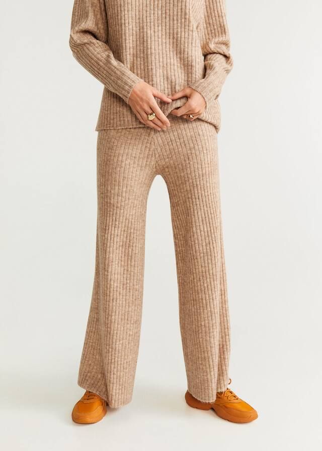 Ribbed knit trousers | MANGO (US)