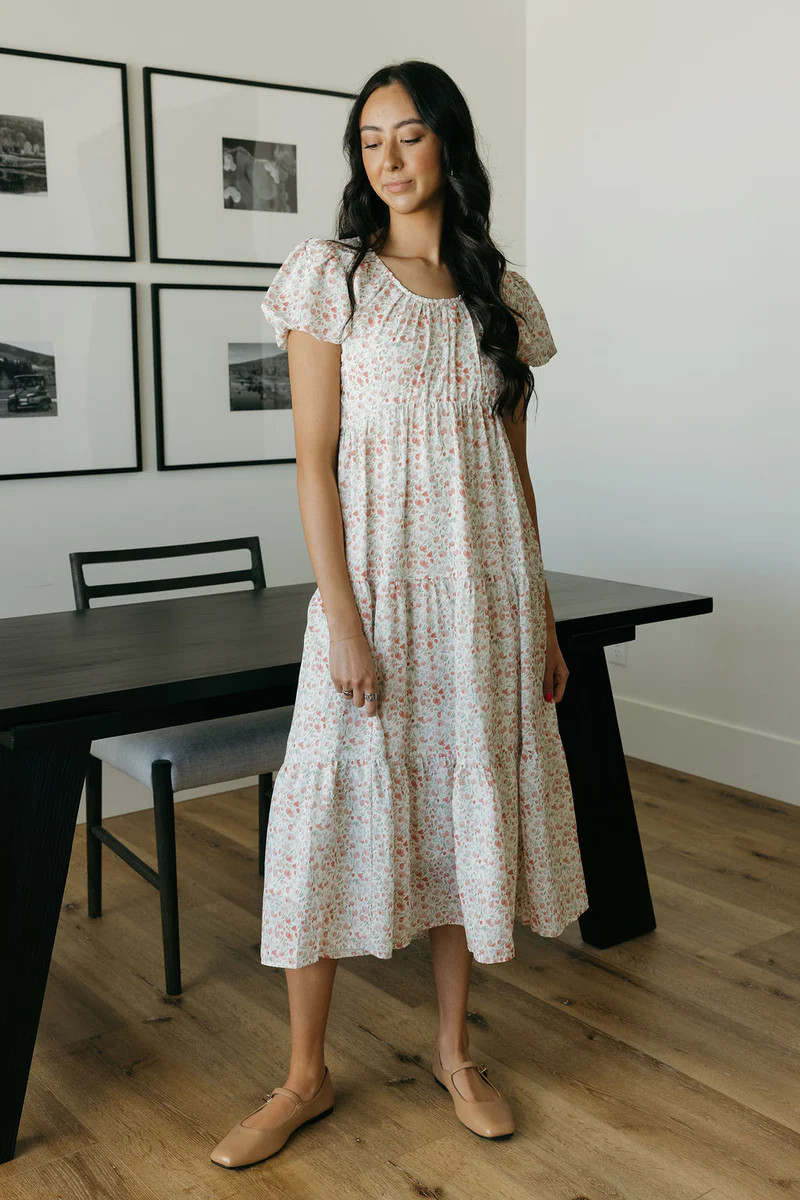 Kylie Dress-Ivory Floral | Love Olive Co
