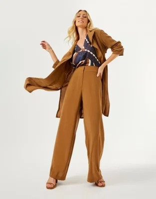 Calça Zinzane Feminino Pantalona Washed - Conhaque | Dafiti (BR)