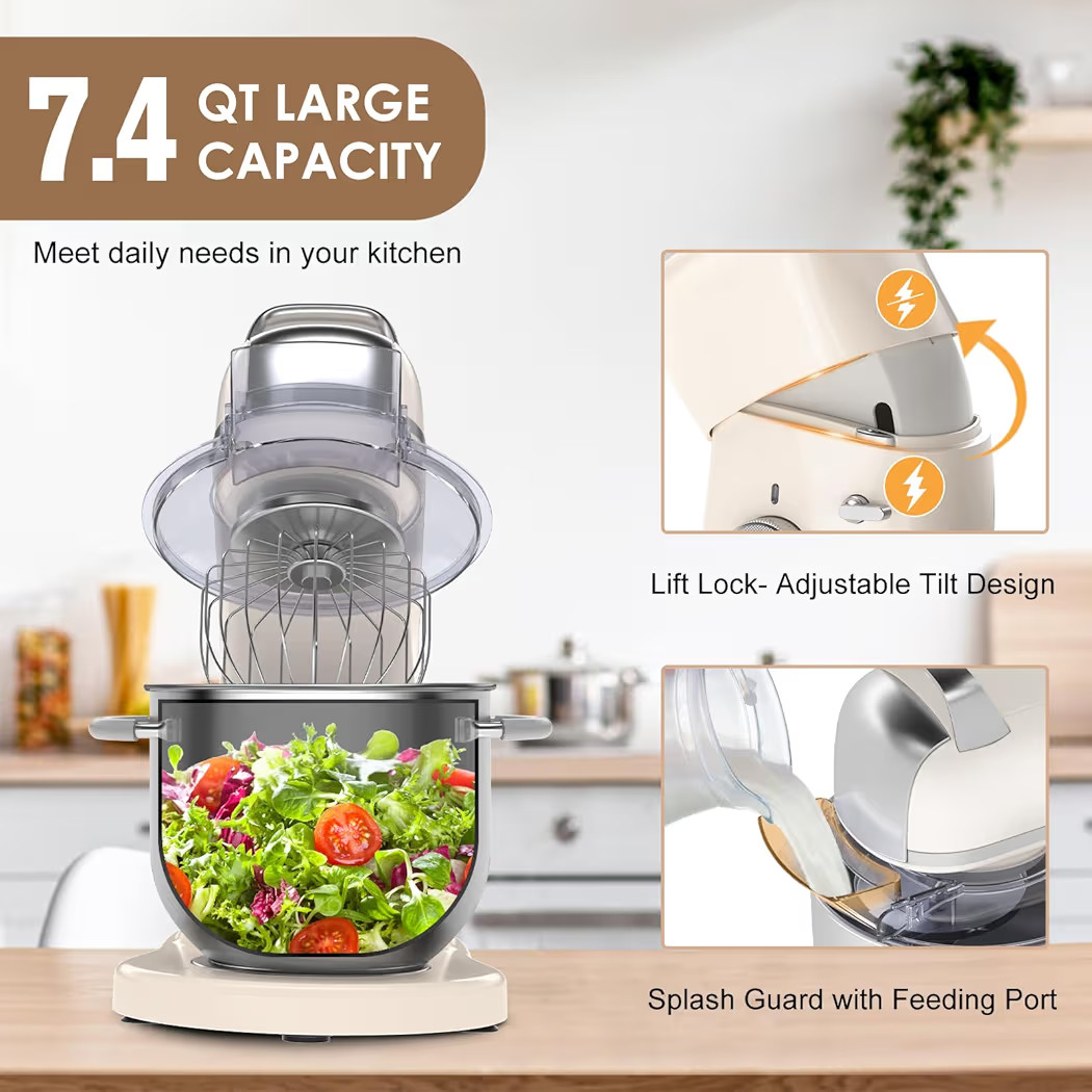 7.4QT Household Stand Mixer 800W with CSA Certified and Aluminum Die Casting, Kitchen Electric Mi... | Amazon (US)