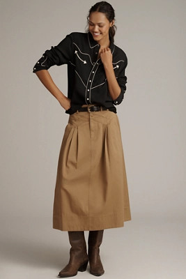 THE GREAT. Field Midi Skirt | Anthropologie (US)