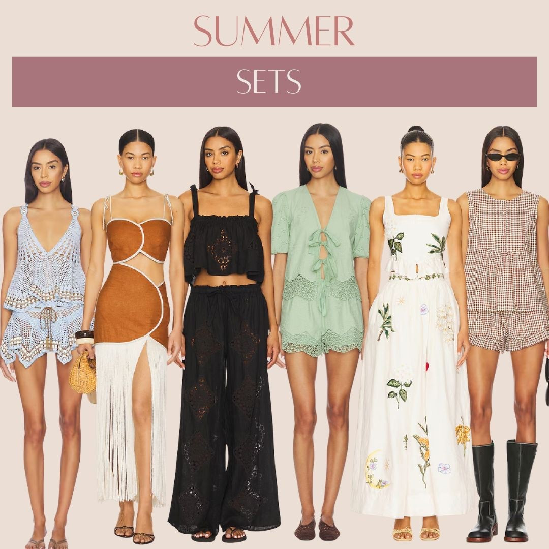Summer sets I am loving! #summer #matchingset #beachy #resortwear #vacationoutfit #travel #beachoutfit #resort 

#LTKTravel #LTKSwim #LTKootd