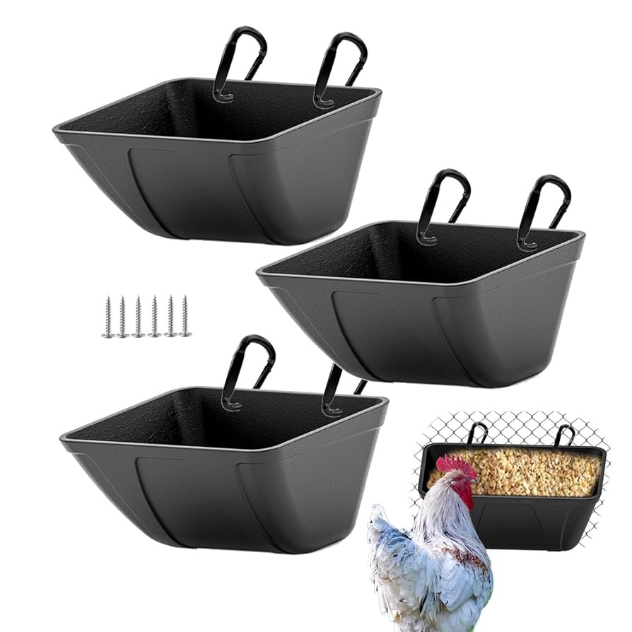 Hanging Chicken Feeder Trough for Goat Sheep Deer Poultry Duck Chicken Fence Feeder Livestock Fee... | Amazon (US)