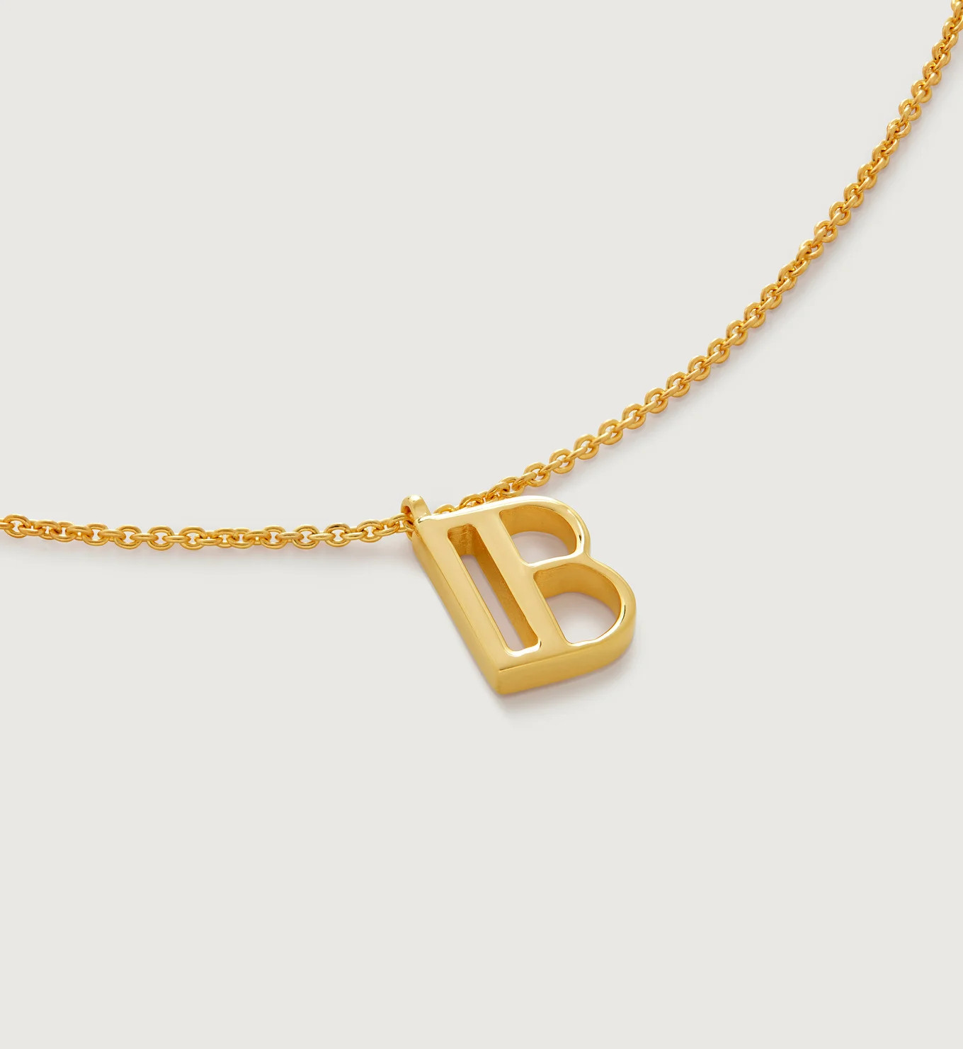 Initial B Chain Necklace | Monica Vinader (Global)