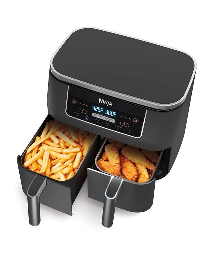 Ninja Foodi® DZ201 6-in-1 8-qt. 2-Basket Air Fryer with DualZone™ Technology- Air Fry, Broil, ... | Macys (US)