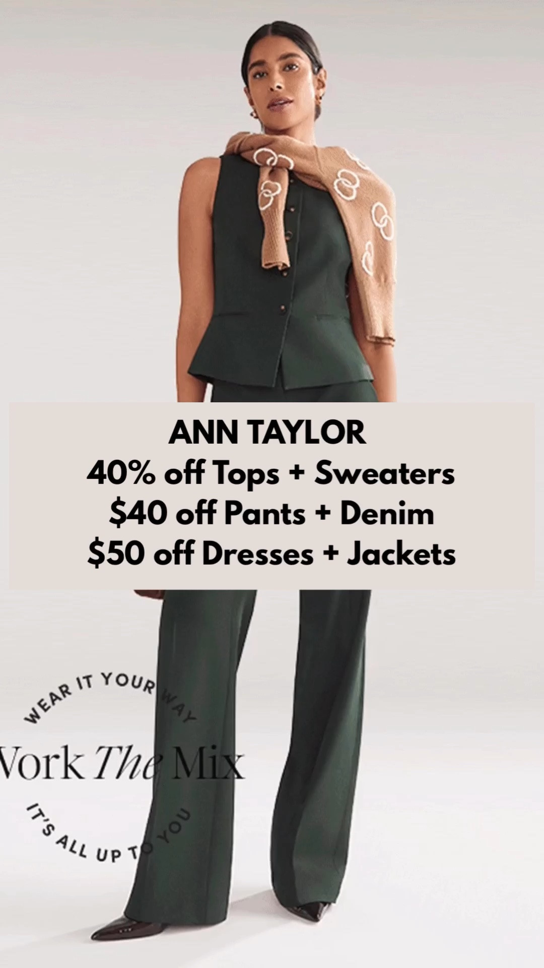 SALE at ANN TAYLOR ‼️ Refresh your Fall Wardrobe and SAVE!!!! They sell Petite Sizes ……

#LTKSaleAlert #LTKPetite #LTKWorkwear

https://liketk.it/6nERi

#LTKootd #LTKTravel #LTKgrwm