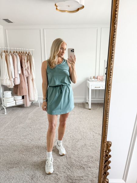 One of my favorite athleisure dresses from Nordstrom! Wearing size small. Spring outfits // summer outfits // Athleisure // lounge outfits // casual outfits // daytime outfits // tennis shoes // running shoes // workout shoes // Nordstrom finds // Nordstrom fashion 

#LTKStyleTip #LTKFitness #LTKSeasonal