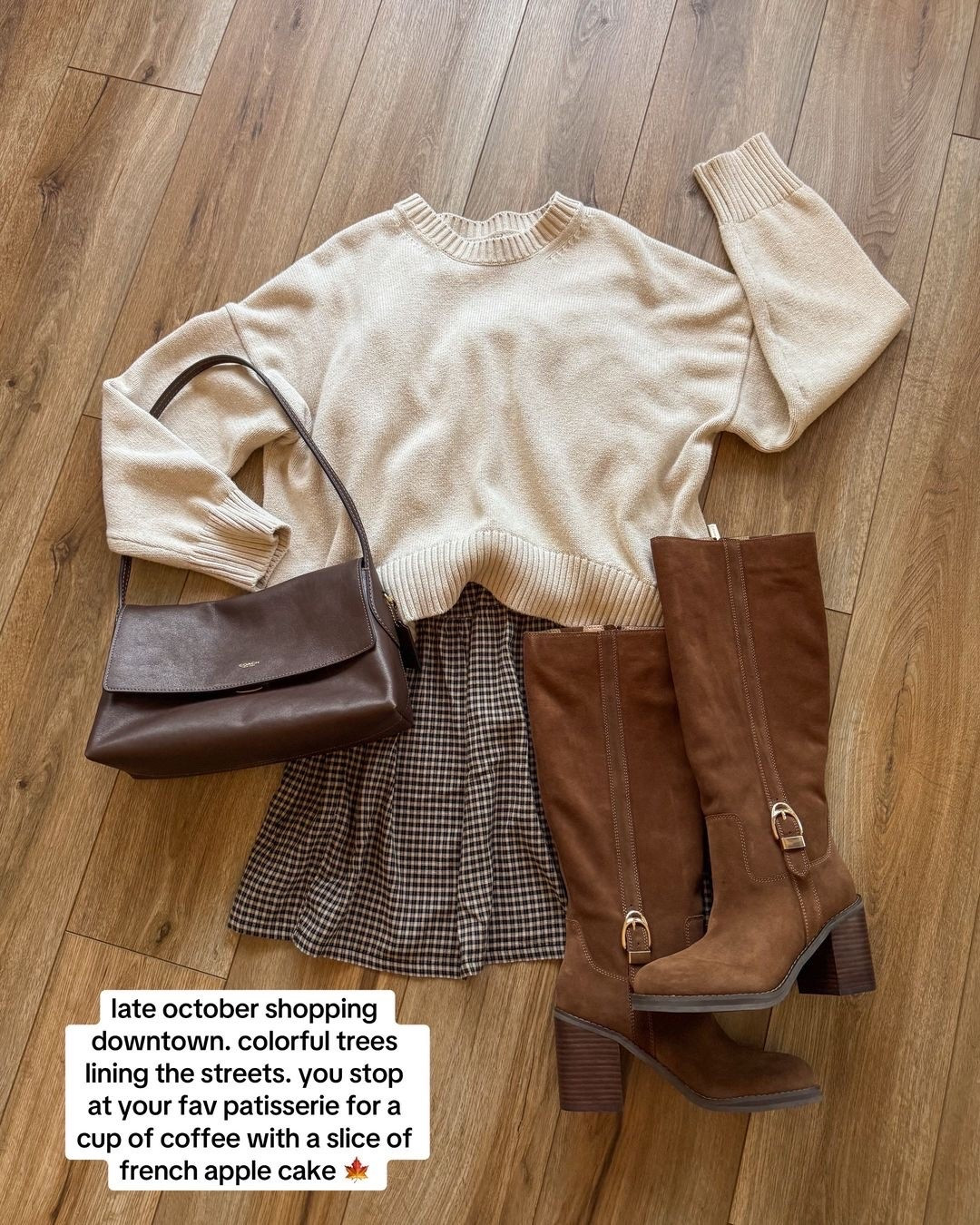 fall outfits. gingham dress comes in a variety of colors, tts relaxed fit. this black gingham is out of stock, but should restock soon! 

styled with sweater and waterproof boots ￼

#LTKSaleAlert #LTKSeasonal #LTKootd