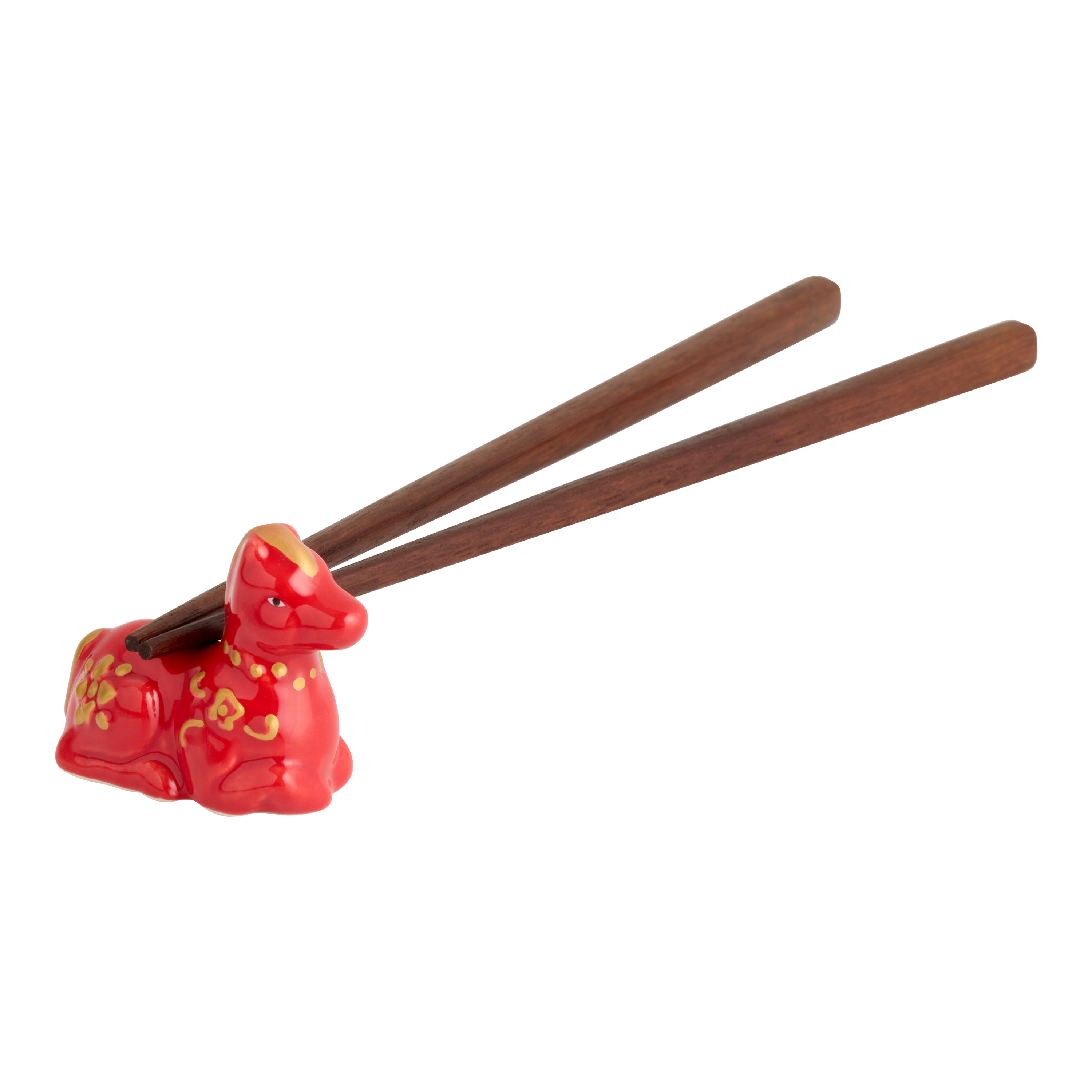 Red and Gold Horse Hand Painted Figural Chopstick Rest | World Market