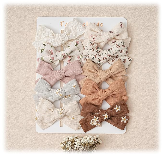 Hair Bows Clips for Girls,10 Pack Handmade Hair Accessories Barrettes Alligator Clips for Baby To... | Amazon (US)