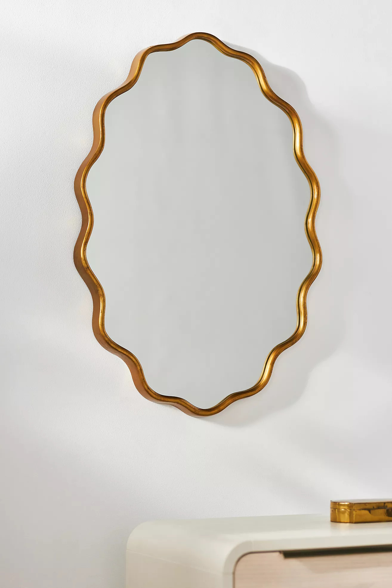 Coquille Metallic Oval Wall Mirror | Anthropologie (US)