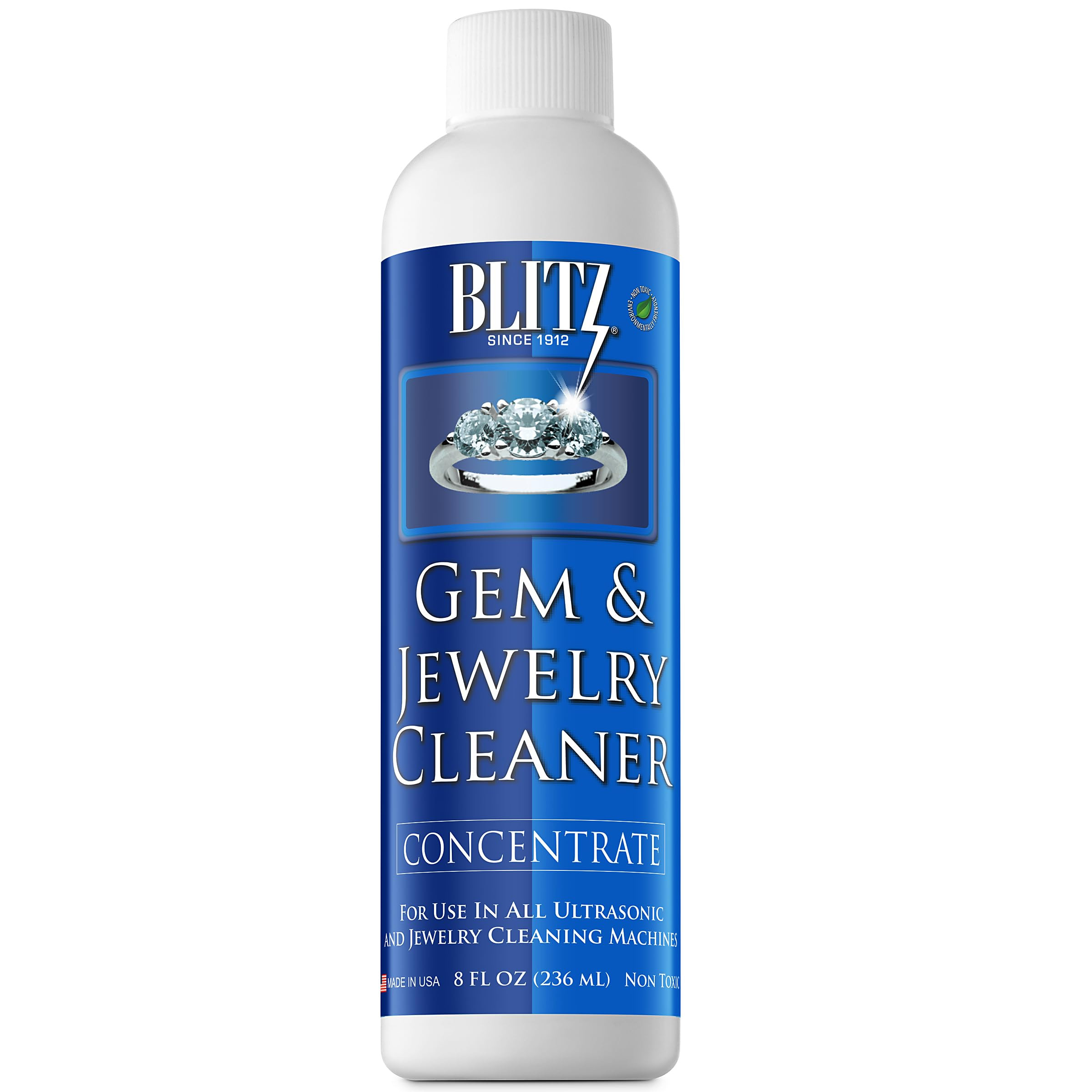 Blitz Gem & Jewelry Cleaner Liquid Concentrate for Gold, Silver, & Platinum Jewelry Cleans Non-Po... | Amazon (US)